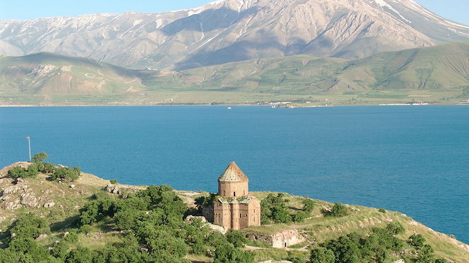 travel photo of Mount Artos, Lake Van from Akhtamar Island - to inspire language study